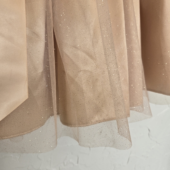 Vintage Gunne Sax Gold Glitter Bow Tulle Dress